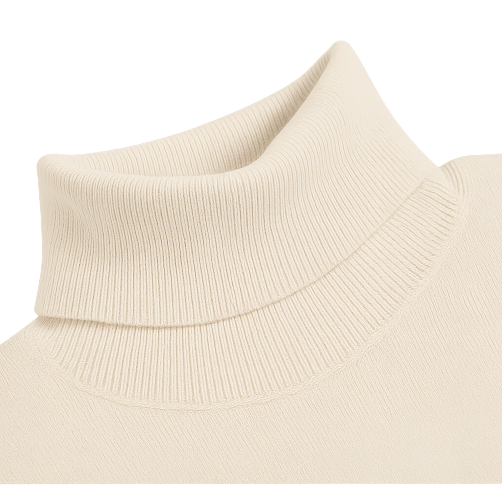 Rollkragen Pullover Creme Weiss