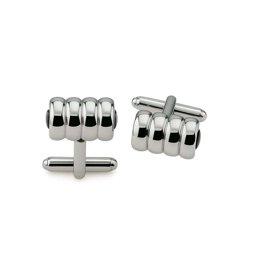 High-gloss silver with black