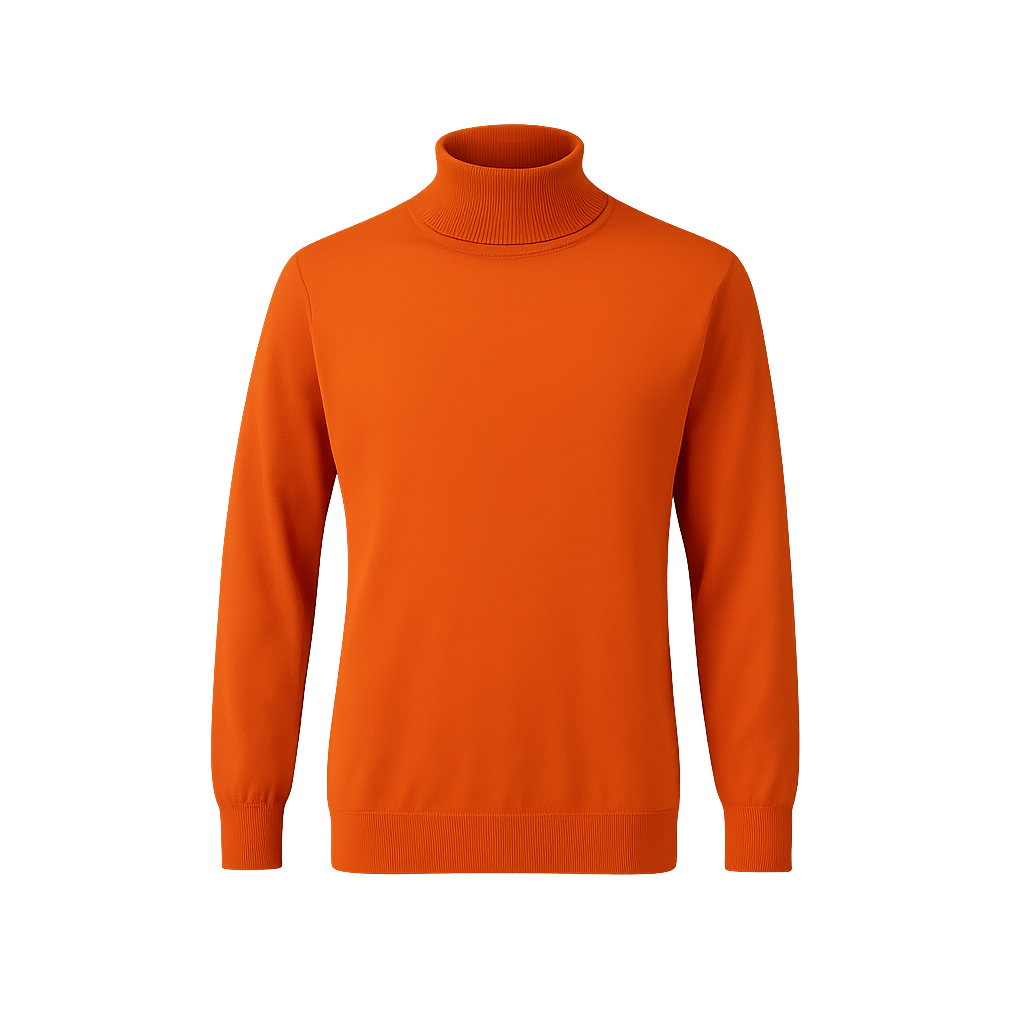 Rollkragen Pullover Orange