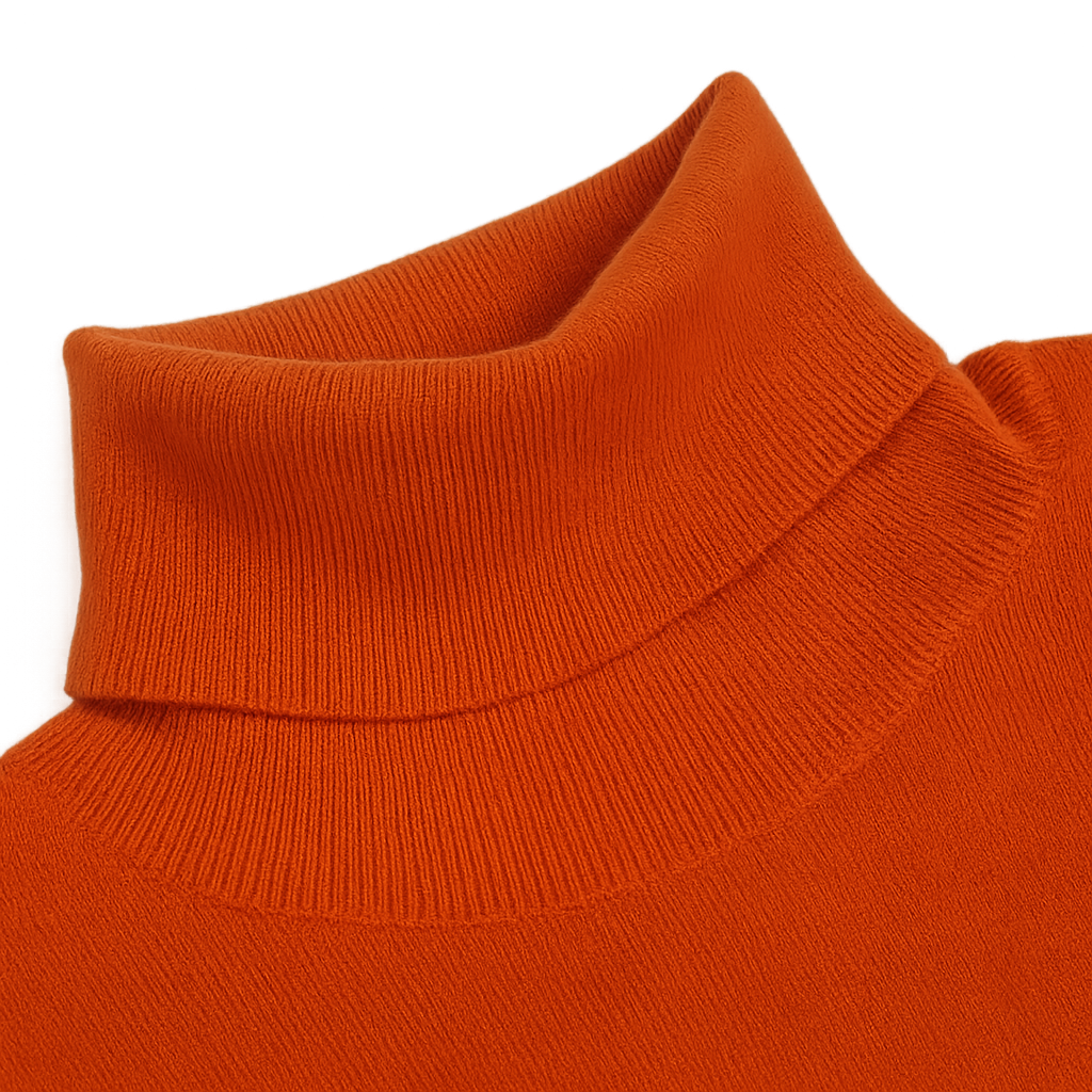 Rollkragen Pullover Orange