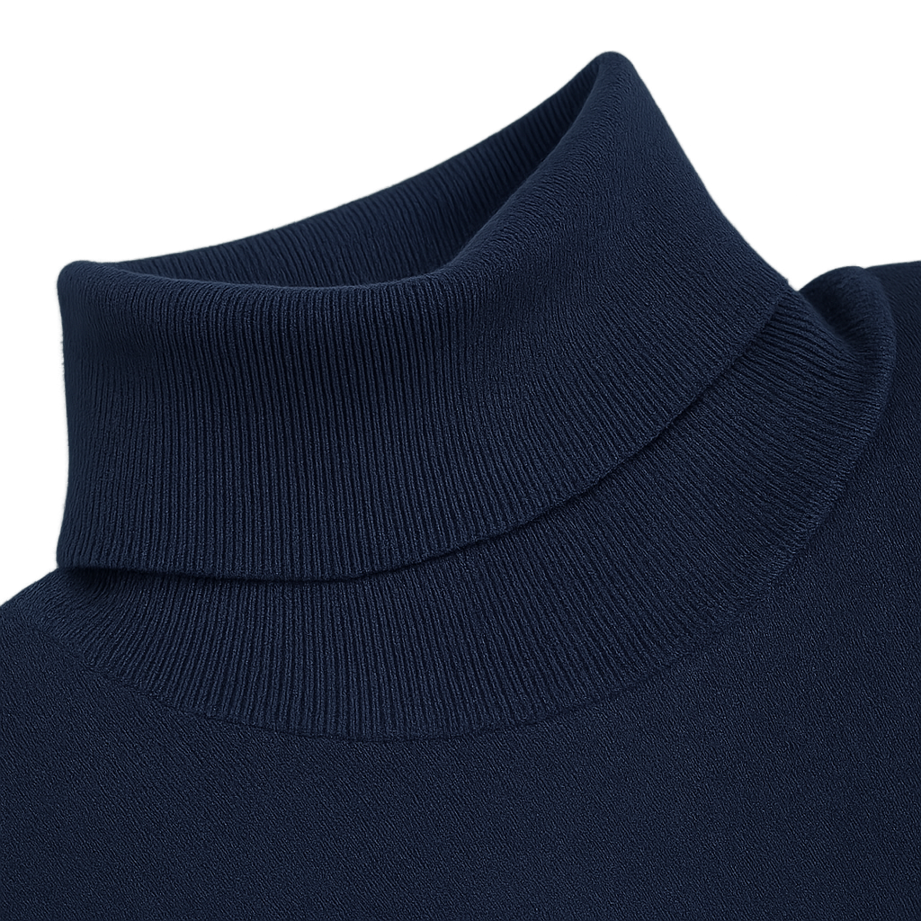 Rollkragen Pullover Marineblau
