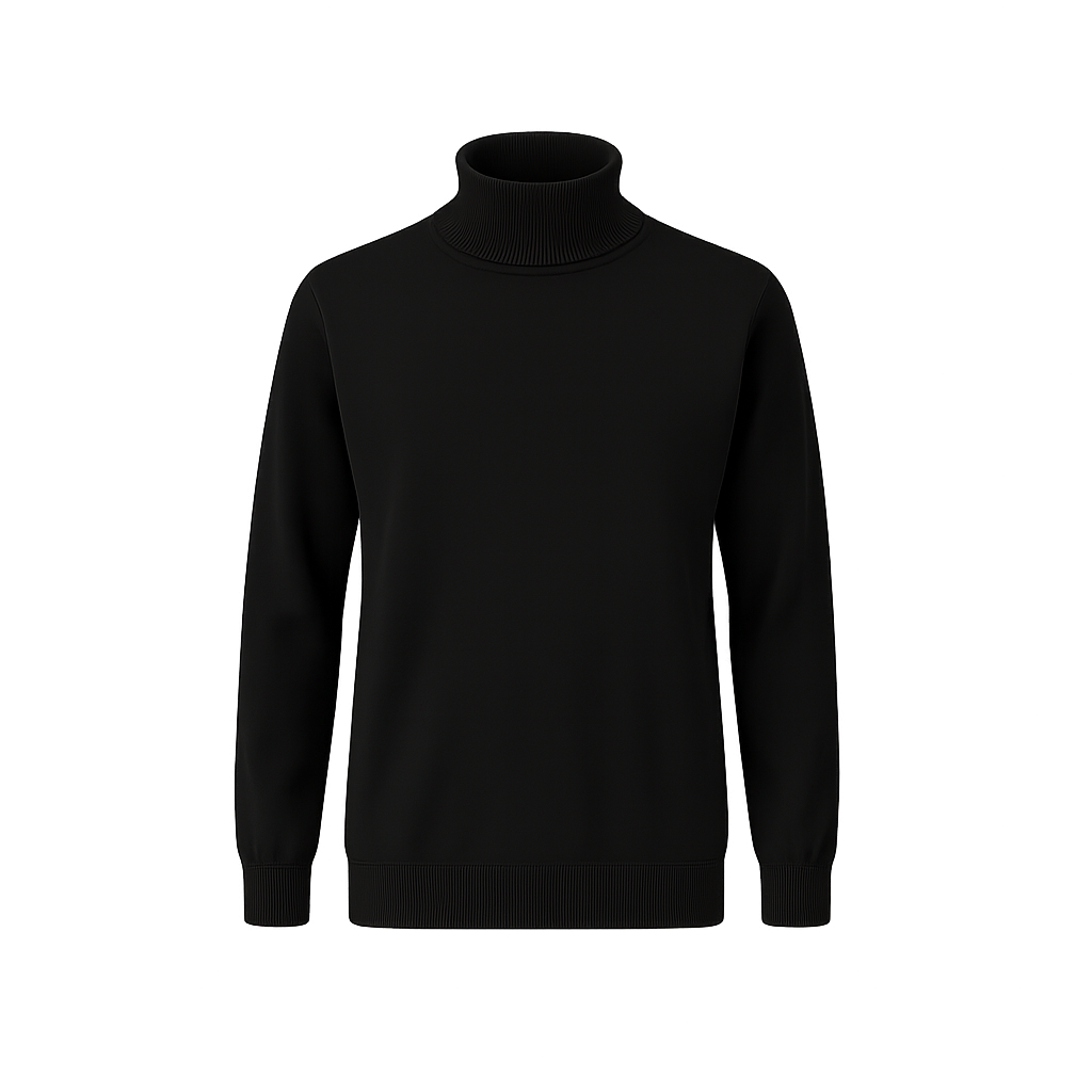 Rollkragen-Pullover Schwarz – Stil Komfort Be a Gentleman
