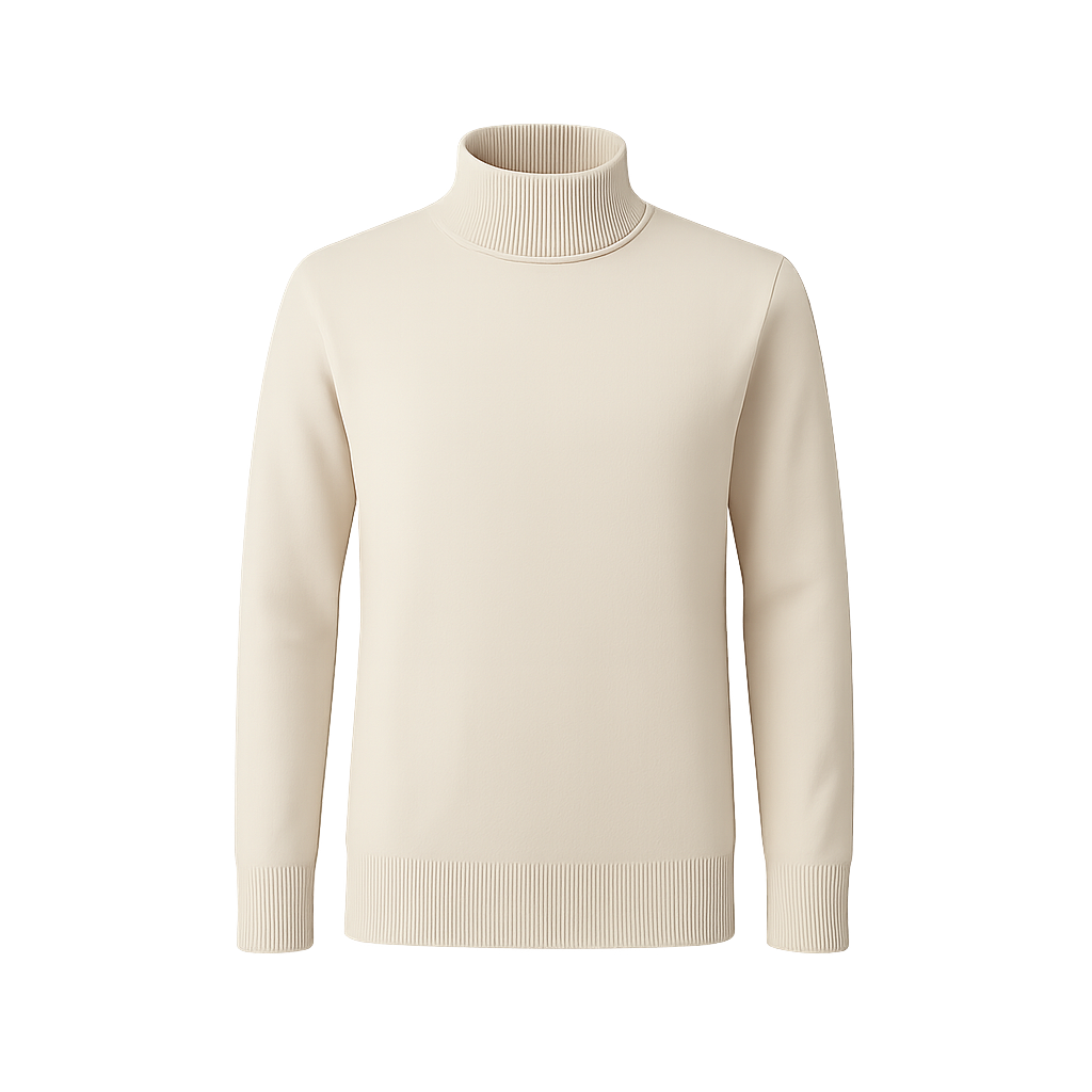 Rollkragen Pullover Creme Weiss