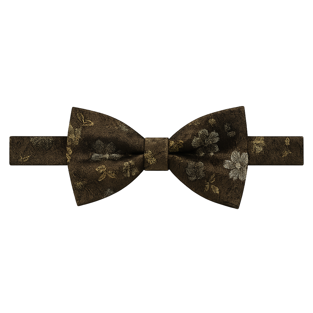 Braune Fliege mit Blumen