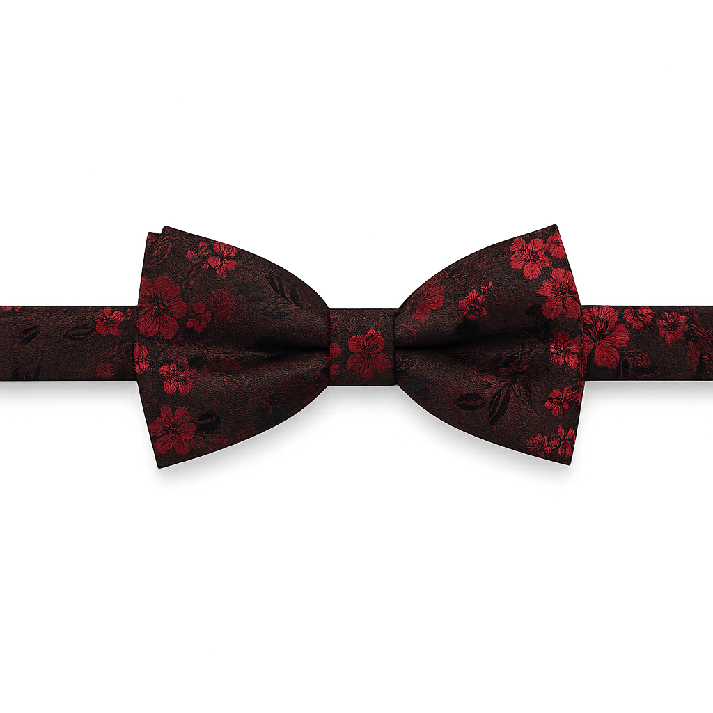 Bordeauxrote Fliege mit Blumen