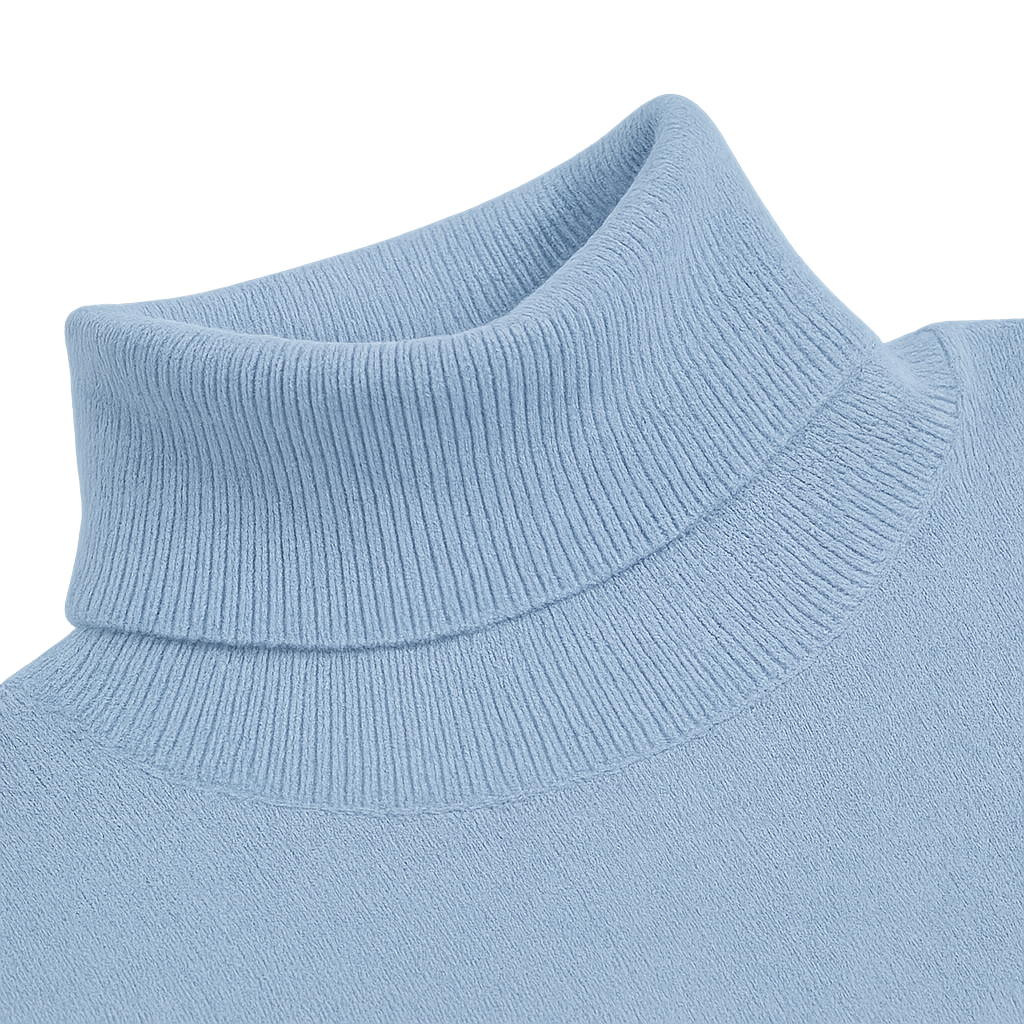 Rollkragen Pullover Hellblau