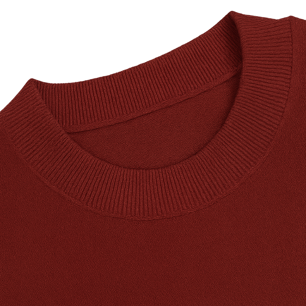 Rundkragen Bordeux Rot 2