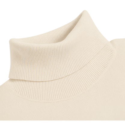 Rollkragen Pullover Creme Weiss
