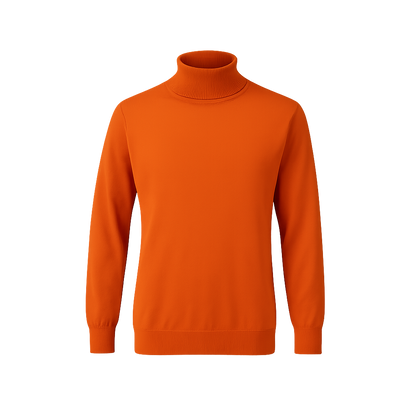 Rollkragen Pullover Orange