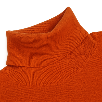 Rollkragen Pullover Orange