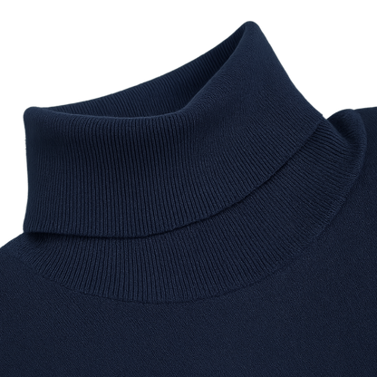 Rollkragen Pullover Marineblau