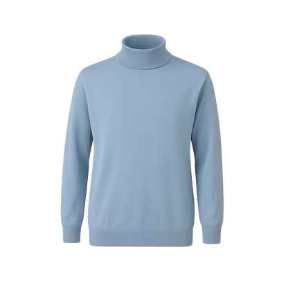 Rollkragen Pullover Hellblau