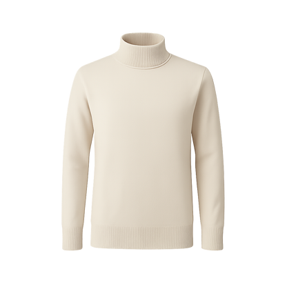 Rollkragen Pullover Creme Weiss