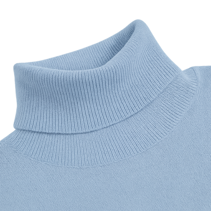 Rollkragen Pullover Hellblau