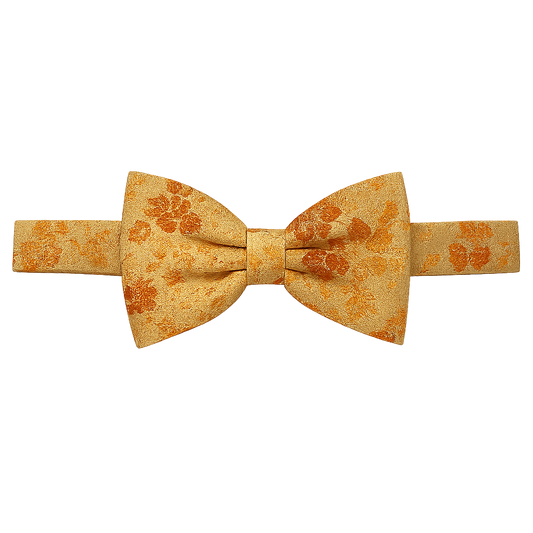 Golden bow tie with flowers