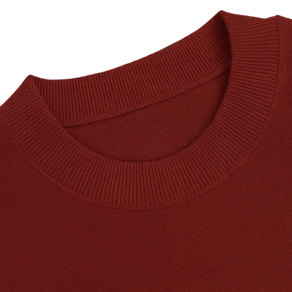 Rundkragen Bordeux Rot 2